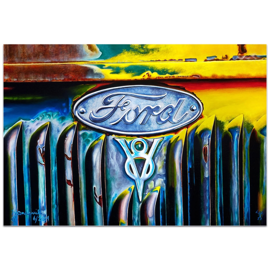 Todd Mandeville 'Forever Ford' 32in x 22in Americana Wall Art on Plexiglass - Multi-Color