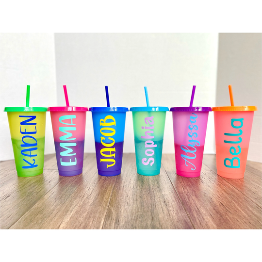 Personalized Color Changing 24Oz Cold Cups, Party Favors Summer Cups. Easter Gifts For Kids