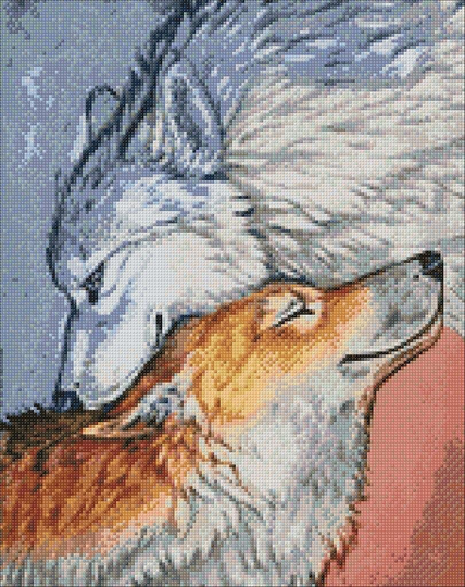Wolves Diamond Painting Set By Wizardi. Wd082 Forest Landscape Art Kit. Large Kit
