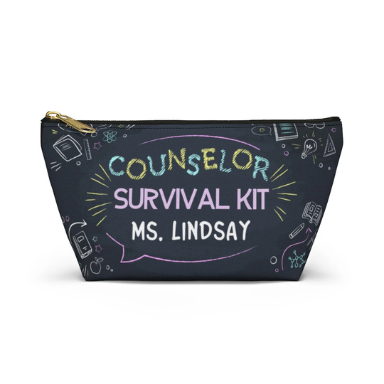 Personalized Counselor's Survival Kit Name Pouch, Custom Pencil Case Thank You Gift School Guidance Counselor End Of Year