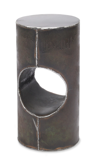 End Table Metal Drink Cylinder Cut Out