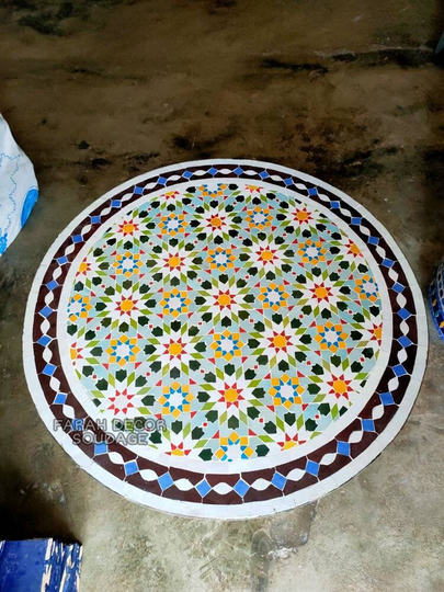 Moroccan Mosaic Table Handmade, Handcrafted Round Outdoor/ Indoor Mosaic, Customizable Decor