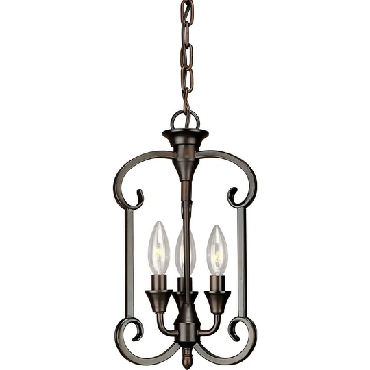 Forte Lighting 9" Wide Three Light Foyer Pendant