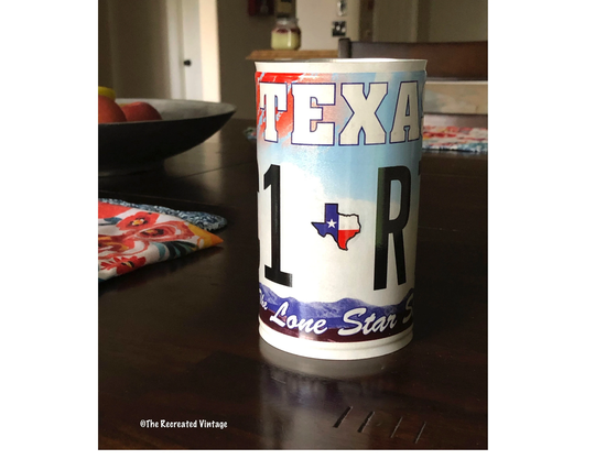 Texas License Plate Can | Pencil Holder Desk Accessory Tool Car Decor Event Centerpiece Housewarming Realtor Closing Gift