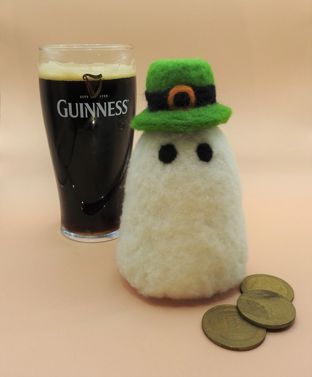 Needle Felted St. Patrick's Day Ghost | Cute Halloween Decoration Funny Plushie