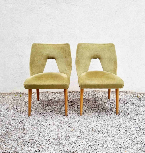 Pair Of Vintage Lounge Chairs/Mid Century Easy Green Velvet Living Room Furniture Stol Kamnik Yugoslavia Retro Home "60S