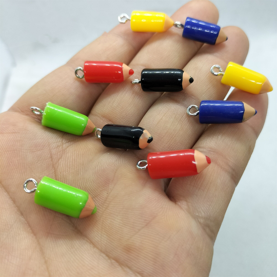 716mm Simulation Pencil Resin Charm Charms Pendant For Diy Earring Necklace Key Chain Jewelry Making Accessories Material