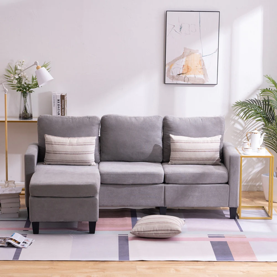 Modern Chaise Combination Sofa with Cushions
