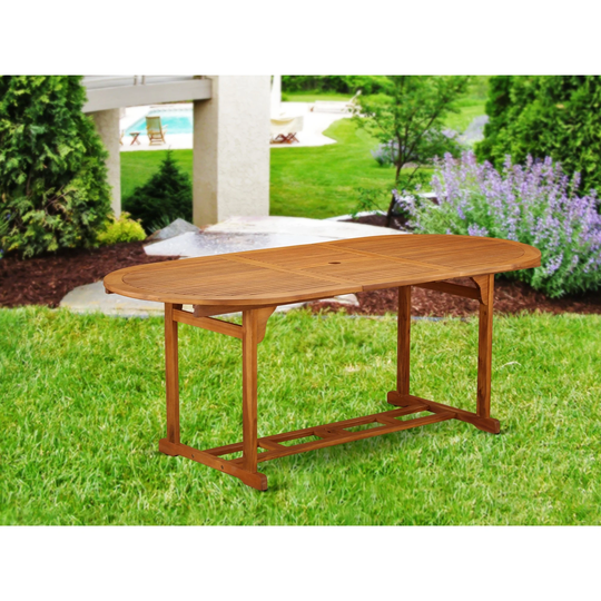 East West Furniture Oval Terrace Acacia solid wood Dining Table - Natural Oil Finish
