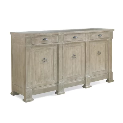 75" Wide 3 Drawer Ash Wood Sideboard