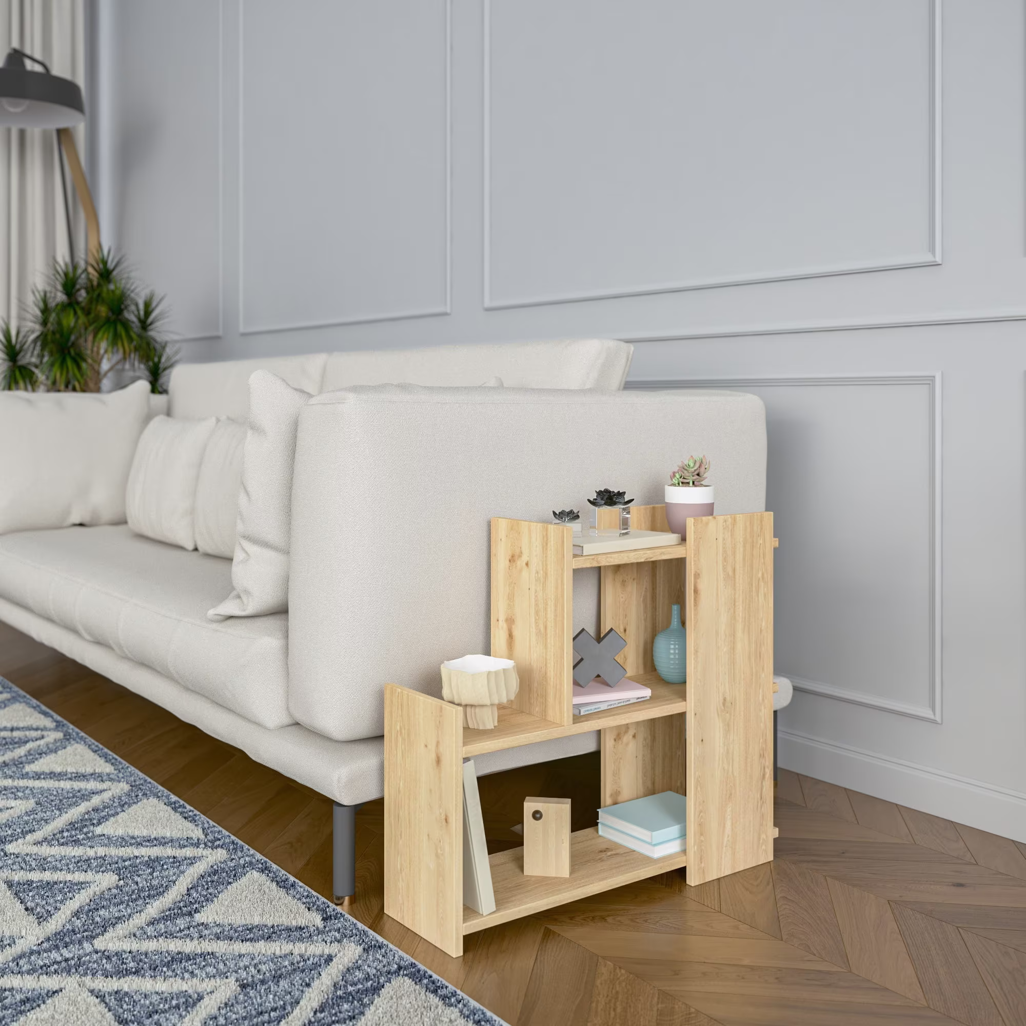 Side Table 3 Tier | Nightstand Bedside Tables Bedroom Furniture Small End With Storage Shelves For Living Room