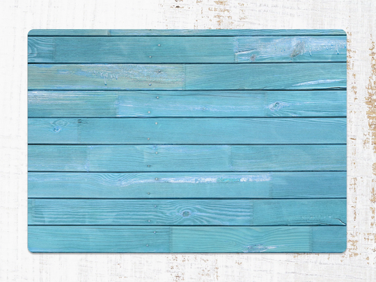 Turquoise Wood Chair Mat, Blue Protective Splat Plank Vinyl Floor Flooring, Kids Room Decor