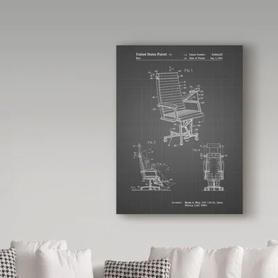 'Exercising office Chair' Drawing Print on Wrapped Canvas