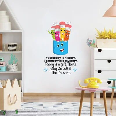 Today Is a Gift Pencils School Vinyl Wall Decal