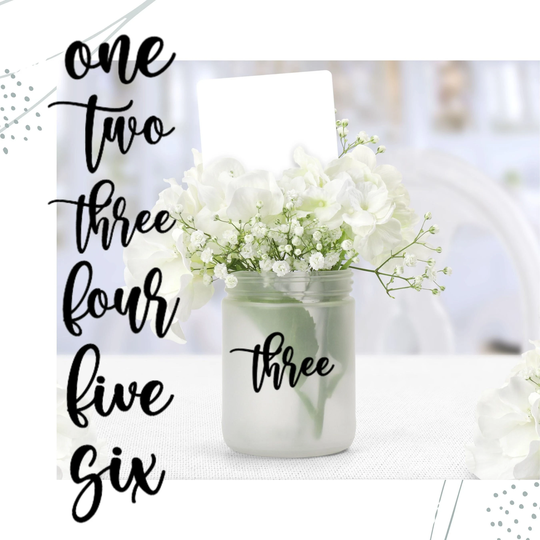 Vinyl Decal Numbers, Wedding Table Baby Month Decals, Script Number Classroom Decals