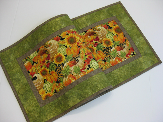 Fall Quilted Table Runner, Floral Runner