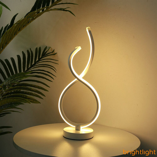 Spiral Led Table Lamp With Warm & Cold White Light Minimalist Modern Design