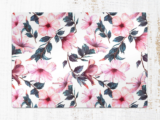 Vintage Pink Flowers Chair Mat, Vinyl Floor Blue Protective Splat Pvc Decorative Gift Idea, Splash Mat
