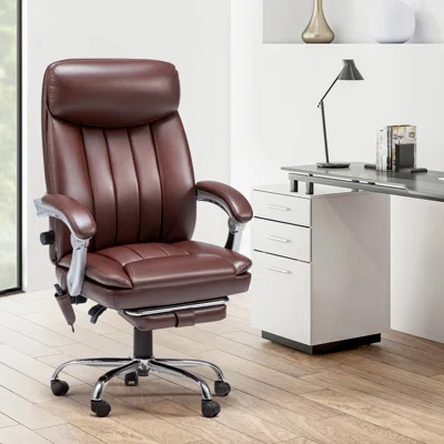 Havilyn Reclining Office Chair with Massage, Heating, Ergonomic Office Chair with Foot Rest