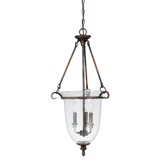 Traditional 3-light Burnished Bronze Foyer Pendant
