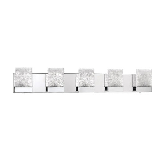 Astron 5-Light-LED Chrome Vanity Light with Glass Shade