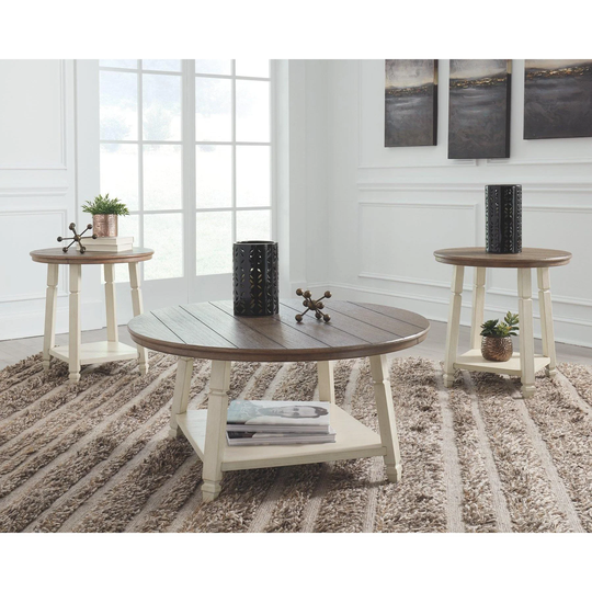 Set of 3 Two Tone Casual Table