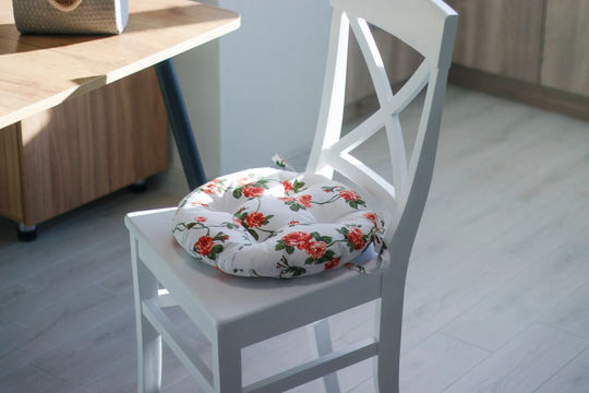 Chair Cushion, Round Chair Handmade Cushions For Indoor Use, Cushion With Roses