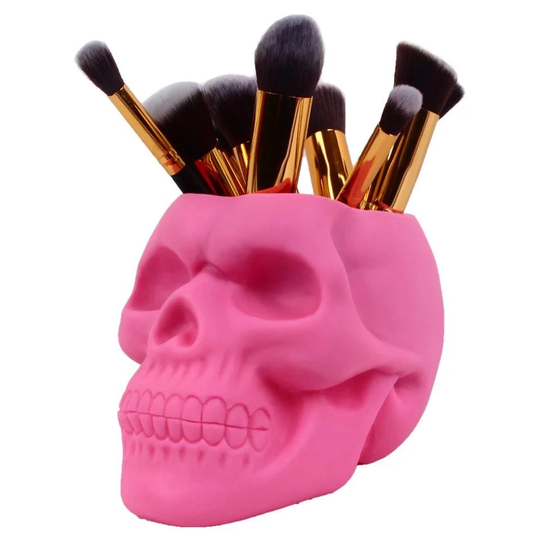Gothic Skull Office Pencil Holder, Goth Makeup Brush Gothic Storage, Decor
