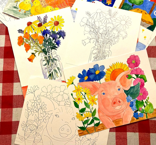 Watercolor Painting Kit ~ Farm House