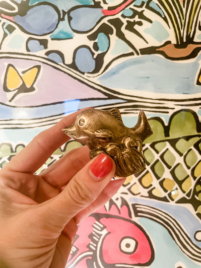 Brass Dolphin Pencil Sharpener
