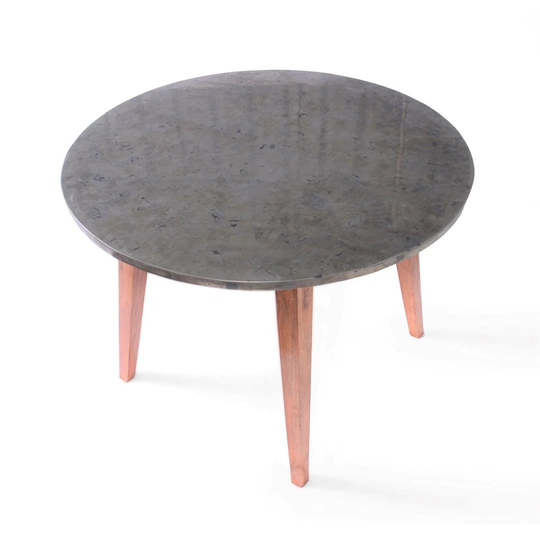 Pyrite Gold Dining Table, Accent Wooden Gemstone Home Decor, Table