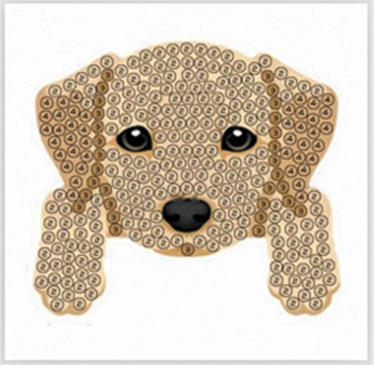 Dog, 9x9cm Crystal Art Motif