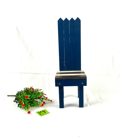 Vintage Americana Mini Wooden Chair Chipped Red White Blue Paint Plant Stand Patriotic Decor Primitive My40Yearcollection