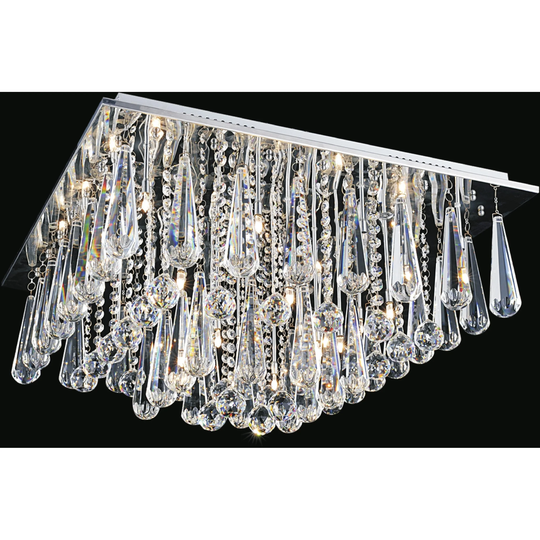 Guisseppe Lighting S 12 Light Flush Mount Brianna Chrome - Exact Size