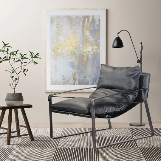 Macari Cael Modern Leather Upholstered Accent Chair