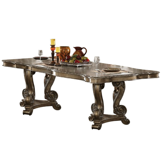 Rectangular Wood Dining Table with 1 Leaf in Vintage Oak