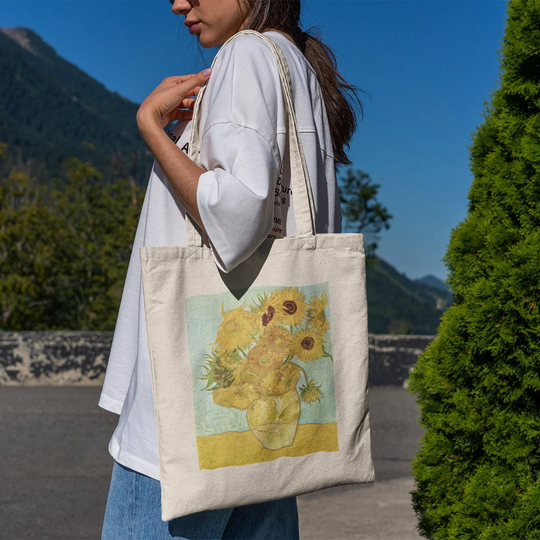 Van Gogh Sunflowers Tote Bag -Aesthetic Tote Bag, Artsy Bag, Art Bag, Aesthetic Tote, Van Gogh Bag, Van Bag