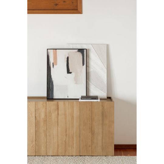 Aurelle Home Pia Modern Solid Oak Paneled Sideboard