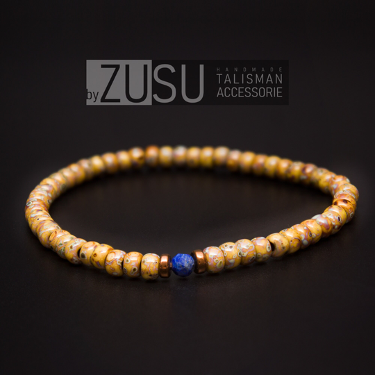 Raw Lapis Lazuli Gemstone Men's Bracelet, Delicate Beaded Mens Bracelet, Ametrine Gift For Him, Gift Boyfriend