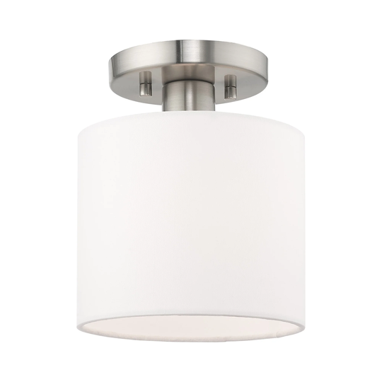 Livex Lighting Clark Brushed Nickel 1-Light Ceiling Mount