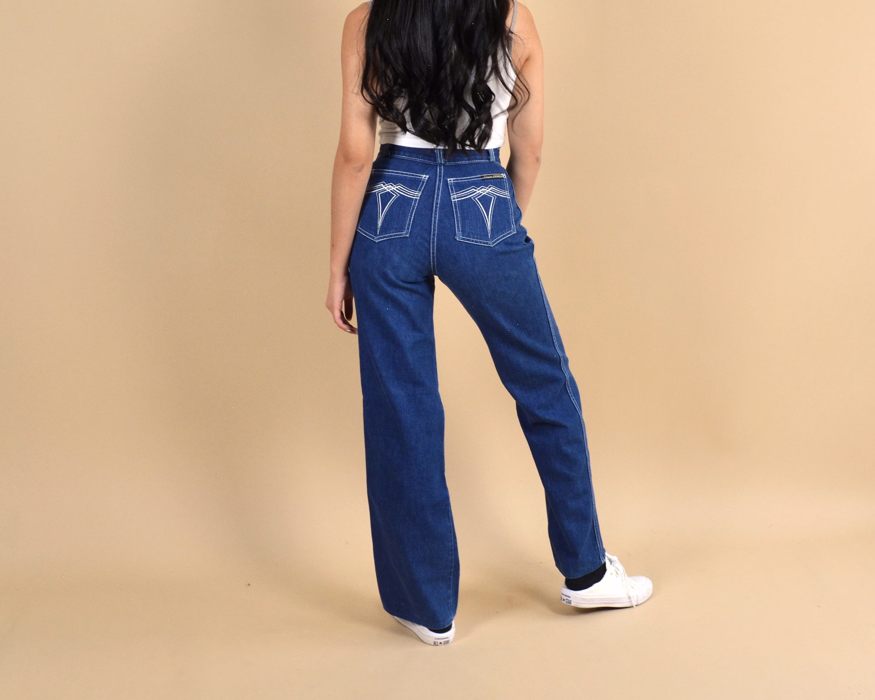 European Express Size 23 High Rise Dark Wash Vintage 70S Jeans