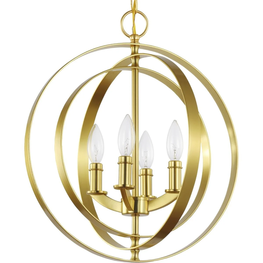 Equinox Collection Satin Brass Four-Light Sphere Pendant - 19.690" x 18.110" x 7.090"
