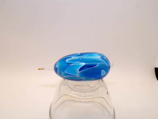 Diamond Painting Pen, Blue Topaz, White, See-Thru, Swirl, Egg Shaped Mini, Acrylic