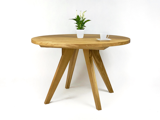 Milaau | Extendable Round Oak Table Hilo Solid Wood Dining Elegant Extending Kitchen