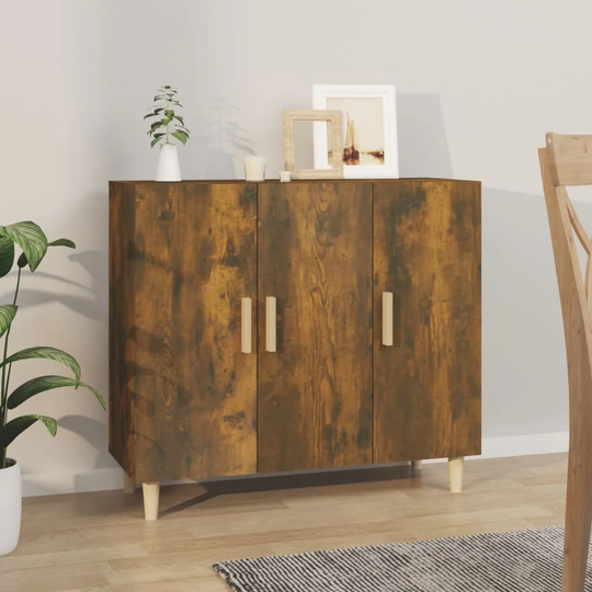 Sideboard Smoked Oak 35.4"x13.4"x31.5" Engineered Wood