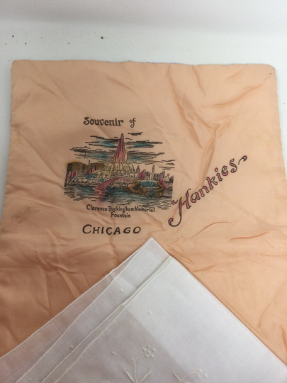 1930's Souvenir Hankie Pouch With Four Hankies