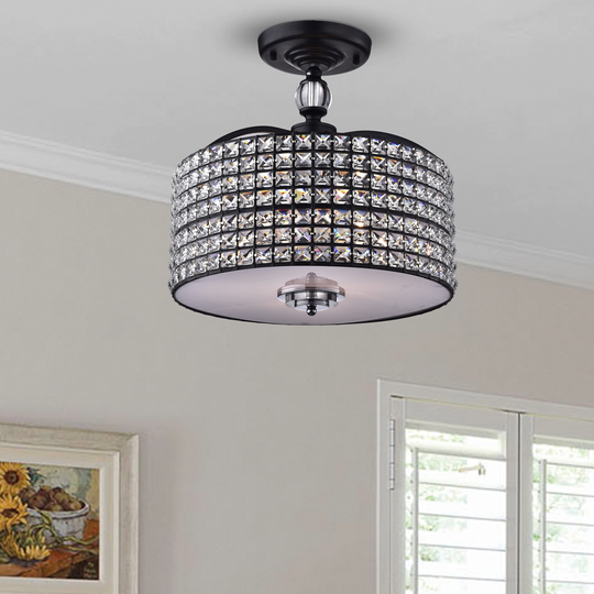Anchiaios 3-Light Black Semi Flush Mount