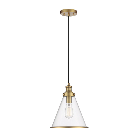 Meridian 1-Light Pendant in Natural Brass