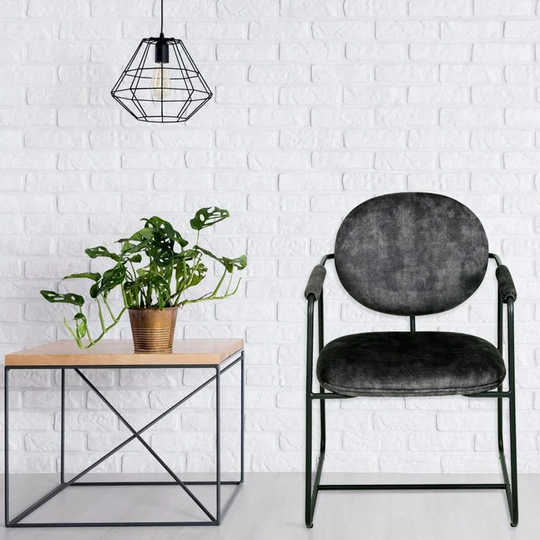 Modern Padded Sofa Chair with Armrest and Metal Frame