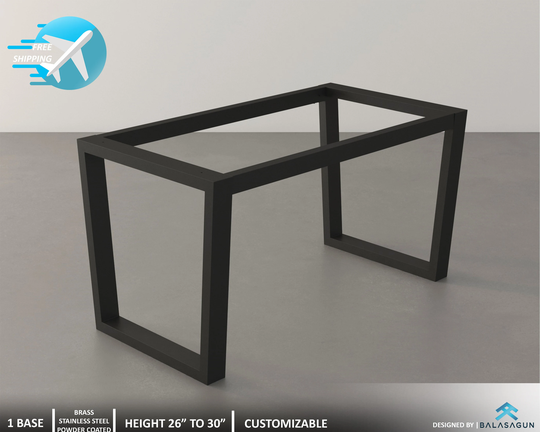 Metal Table Base, Dining 28" H X W X 52" L Trapezoid Frame